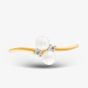 9ct Yellow Gold Pearl & Diamond Crossover Ring PR12591YPRL Q