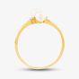 9ct Yellow Gold Pearl & Diamond Crossover Ring PR12591YPRL Q