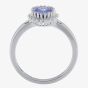 9ct White Gold 1.66ct Oval Tanzanite & 0.11ct Diamond Cluster Ring OJR0441-TA