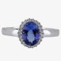9ct White Gold 1.66ct Oval Tanzanite & 0.11ct Diamond Cluster Ring OJR0441-TA