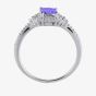 9ct White Gold Emerald-Cut Tanzanite and Diamond Cluster Ring BSR13865-TA