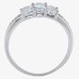 9ct White Gold Aquamarine Diamond-Shouldered Trilogy Ring BSR10633-AQ