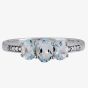9ct White Gold Aquamarine Diamond-Shouldered Trilogy Ring BSR10633-AQ