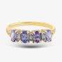 9ct Yellow Gold Tanzanite & Diamond Half Eternity Ring R07494Y TANZ