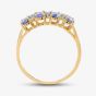 9ct Yellow Gold Tanzanite & Diamond Half Eternity Ring R07494Y TANZ