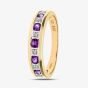 9ct Yellow Gold Amethyst & Diamond Channel Set Half Eternity Ring PR03027Y AM