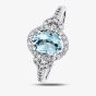 9ct White Gold Topaz 0.26ct Diamond Ring L54244