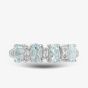 9ct White Gold Aquamarine & Diamond Half Eternity Ring R07494W AQ