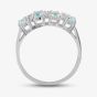 9ct White Gold Aquamarine & Diamond Half Eternity Ring R07494W AQ