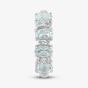 9ct White Gold Aquamarine & Diamond Half Eternity Ring R07494W AQ