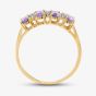 9ct Yellow Gold Amethyst & Diamond Half Eternity Ring R07494Y AM
