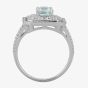 18ct White Gold Fancy Aquamarine and Diamond Cluster Ring NTR992AQD-18W N