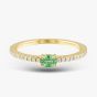 18ct Yellow Gold Oval Cut Emerald & Brilliant Cut Diamond Shoulder Set Solitaire Ring R26803KY18GG005 18KY