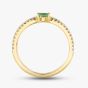 18ct Yellow Gold Oval Cut Emerald & Brilliant Cut Diamond Shoulder Set Solitaire Ring R26803KY18GG005 18KY