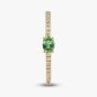 18ct Yellow Gold Oval Cut Emerald & Brilliant Cut Diamond Shoulder Set Solitaire Ring R26803KY18GG005 18KY