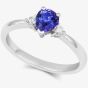 Tivon 18ct White Gold Pear-Cut Tanzanite & Diamond Three Stone Ring CRW1SPR6TZ M1/2