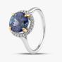 18ct White Gold 3.51ct Brilliant Cut Tanzanite & 0.12ct Diamond Halo Ring NTR2027GTZD-18YWG