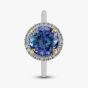 18ct White Gold 3.51ct Brilliant Cut Tanzanite & 0.12ct Diamond Halo Ring NTR2027GTZD-18YWG