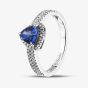 18ct White Gold Tanzanite & 0.28ct Diamond Set Shoulder Cluster Ring RJR0258