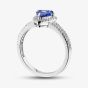 18ct White Gold Tanzanite & 0.28ct Diamond Set Shoulder Cluster Ring RJR0258