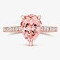 Tivon 18ct Rose Gold Pear-Cut Morganite & Diamond Ring PR-1710-MG