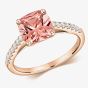 Tivon 18ct Rose Gold Cushion-Cut Morganite & Diamond Ring PR-1699-MG