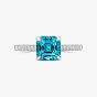 Tivon 18ct White Gold 3.97ct Square Cut Blue Zircon & Diamond Ring RW-1948-ZIR