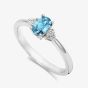Tivon 18ct White Gold 0.90ct Oval Aquamarine & Diamond Ring RW-1785-SAQ
