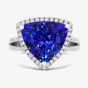 Tivon 18ct White Gold 6.50ct Triangle Tanzanite & Diamond Royale Ring RW-1137-TZ