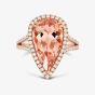 Tivon 18ct Rose Gold 4.17ct Pear-Cut Morganite & Diamond Cocktail & Champers Ring RR-1405-MG