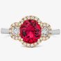 Tivon 18ct Two Colour Pink Tourmaline & Diamond Cluster Ring RTT-1746-PT N