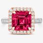 Tivon 18ct Two Colour Gold Pink Tourmaline and Diamond Cluster Ring RTTR-1852-PT N