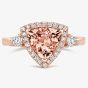 Tivon 18ct Rose Gold Trillion-Cut Morganite and Diamond Cluster Ring RR-1712-MG M1/2