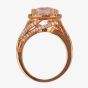 18ct Rose Gold Cushion-cut Morganite and Diamond Cluster Twist Ring R305896MG R