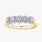 9ct Yellow Gold 0.50ct Diamond Five Cluster Ring 50J23YG/50-9