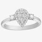 9ct White Gold Pear Shaped 0.5ct Diamond Shoulder Cluster Ring 31138YW/50-9