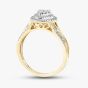 9ct Yellow Gold 0.50ct Brilliant Cut Diamond Shoulder Set Cluster Ring THR38311-50NJ(YG)