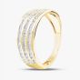 9ct Yellow Gold 0.50ct Brilliant Cut Diamond Three Row Half Eternity Ring THR40472-50 L