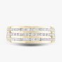 9ct Yellow Gold 0.50ct Brilliant Cut Diamond Three Row Half Eternity Ring THR40472-50 L