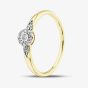 9ct Yellow Gold 0.08ct Brilliant Cut Diamond Cluster Shoulder Set Ring THR44876-08 (YG)
