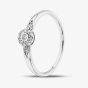 9ct White Gold 0.08ct Brilliant Cut Diamond Cluster Shoulder Set Ring THR44876-08 (WG)