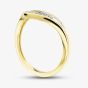 9ct Yellow Gold 0.15ct Brilliant Cut Diamond Ribbed Wishbone Ring THR35734-15