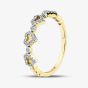 9ct Yellow Gold 0.10ct Brilliant Cut Pave Set Diamond Multi Heart Ring THR29464-10