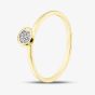 9ct Yellow Gold 0.03ct Brilliant Cut Pave Diamond Round Ring THR45061-03 (YG)