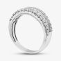 9ct White Gold 1.00ct Baguette & Brilliant Cut Diamond Three Row Ring THR44489-100