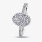9ct White Gold 1.00ct Diamond Pavé Oval Cluster Halo Ring 30275WG/100-9