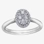 9ct White Gold 0.50ct Diamond Pavé Oval Cluster Halo Ring 30276WG/50-9