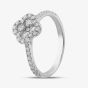 9ct White Gold Brilliant Cut Diamond Quatrefoil Shaped Cluster Ring PR10945