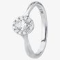  9ct White Gold 0.20ct Oval-cut Diamond Twist Cluster Ring 30516WG/20-10