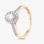 9ct Yellow Gold 0.50ct Diamond Oval Cluster Shoulder Set Ring TH011241R